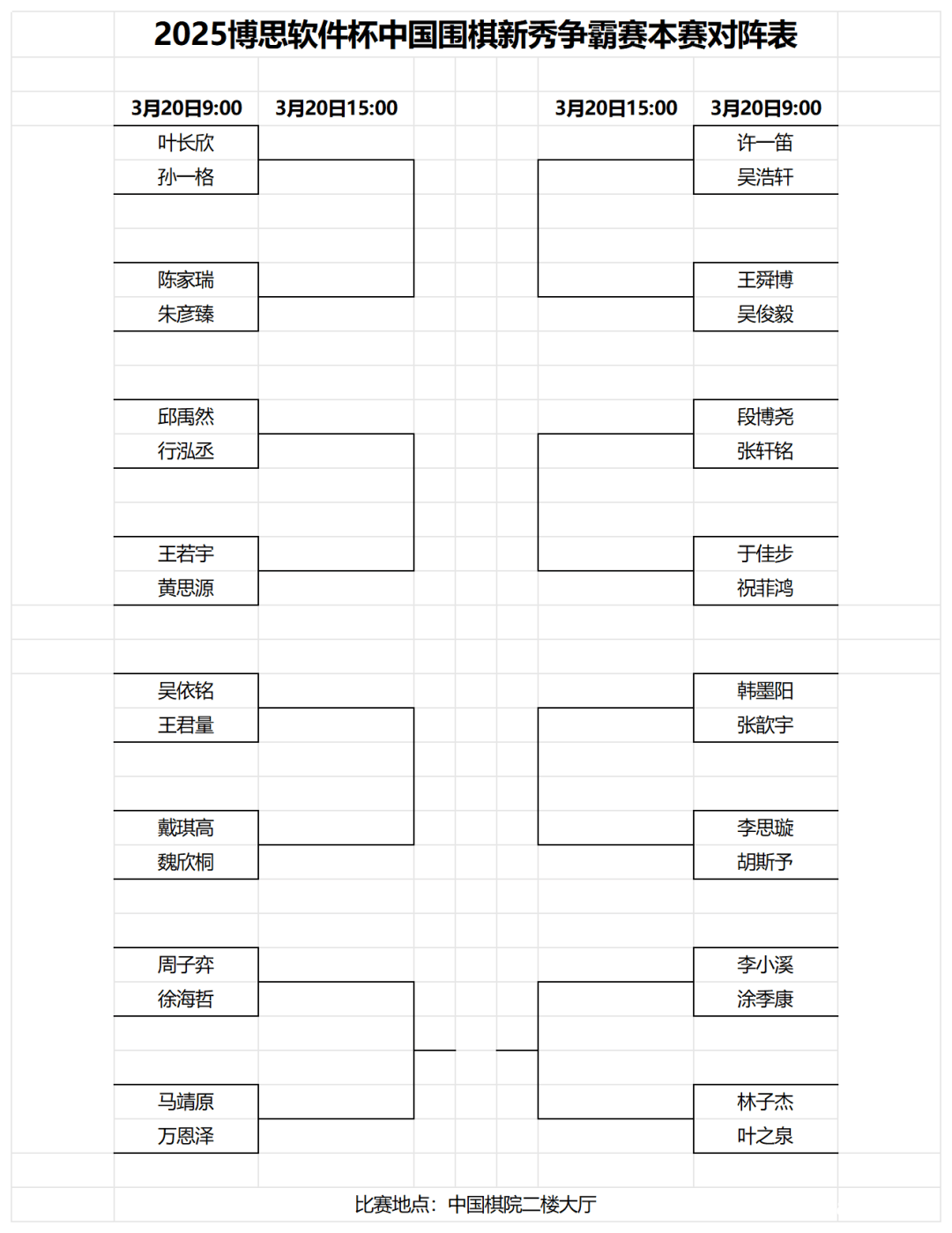 3月20日围棋赛事精彩纷呈，不容错过！