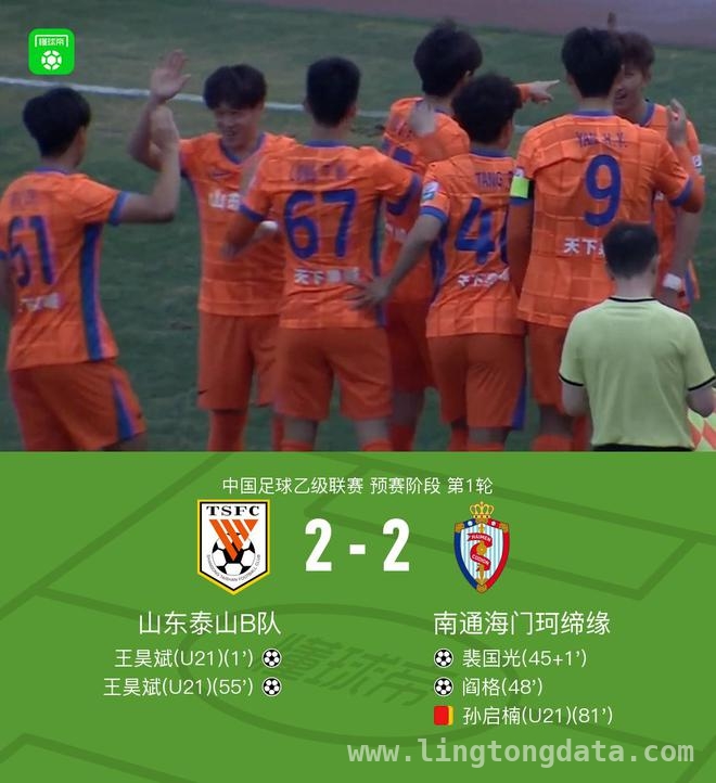 3·22中乙首轮：山东泰山B队与南通海门珂缔缘激战成平局！，中乙首轮：山东泰山B队主场与南通海门珂缔缘握手言和