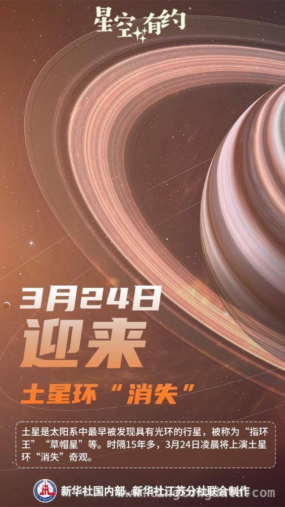 3月24日凌晨，土星环“消失”奇观来袭，别错过！