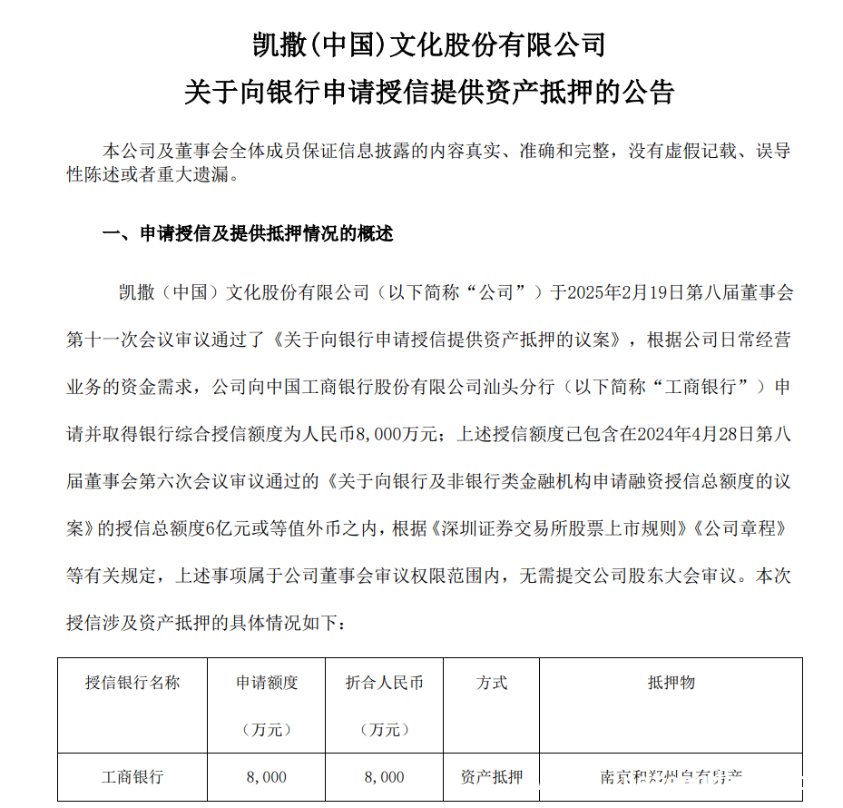 ST凯文年内二次抵押资产授信，发展之路迷雾重重