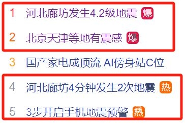 半夜被地震预警叫醒！河北廊坊突发4.2级地震，廊坊地震应急响应启动，速来了解最新情况！