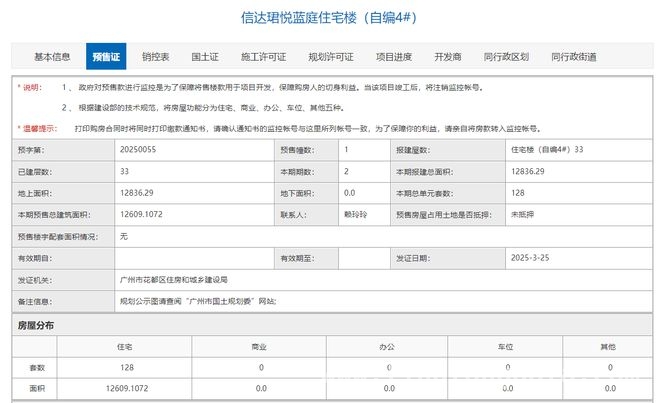 花都信达·珺悦蓝庭获批预售，近130套房源待入市，信达·珺悦蓝庭新预售证亮相，交通与配套优势凸显