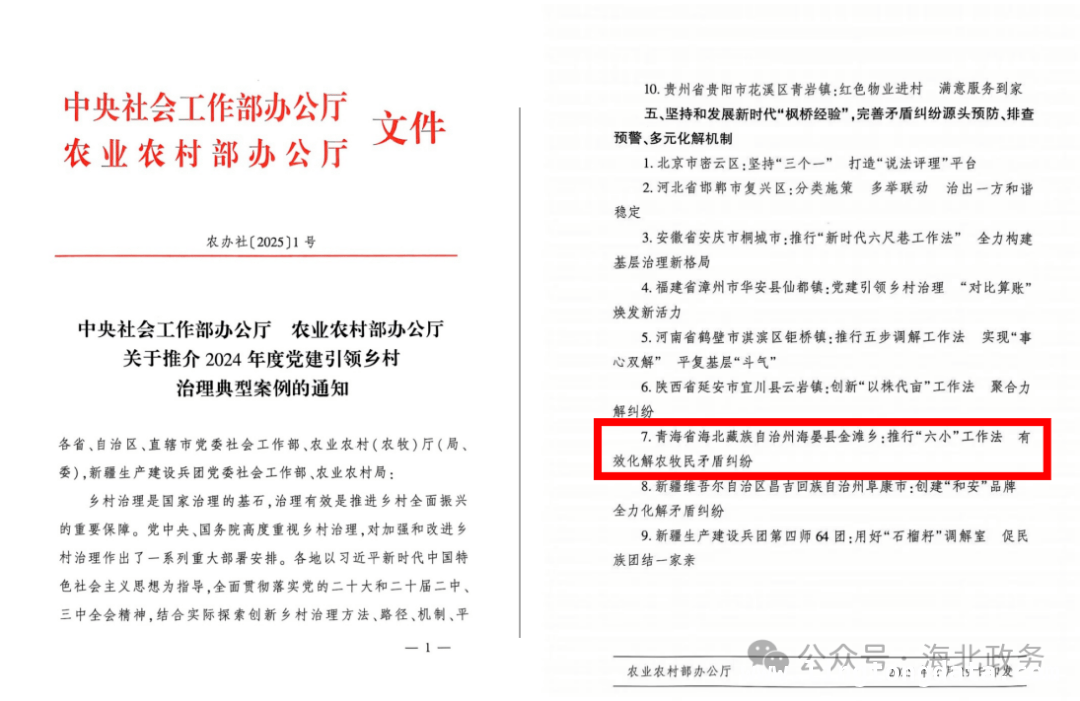 海晏“六小”工作法闪耀全国，海北多领域工作亮点纷呈 海北各领域工作新动态：党建引领、交通守护等全面开花
