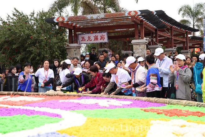 曲靖师宗“三月三”启幕，最大五彩花米饭拼盘见证民族文化魅力，师宗“三月三”文旅盛宴：五彩花米饭创吉尼斯纪录，惊艳众人！