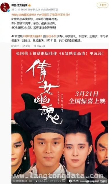 倩女幽魂4K修复版票房破2000万，经典魅力难挡！