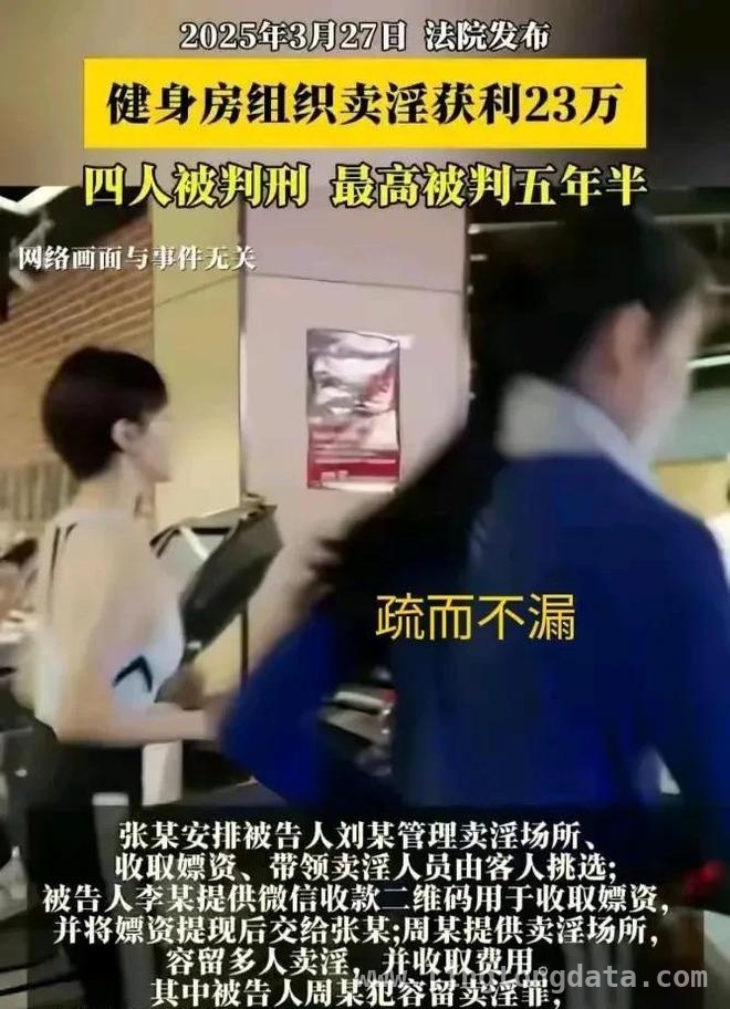 健身房成卖淫工作室，4人非法获利23万，网友炸开了锅！，23万“黑财”背后：4人在健身房组织卖淫，法律绝不轻饶